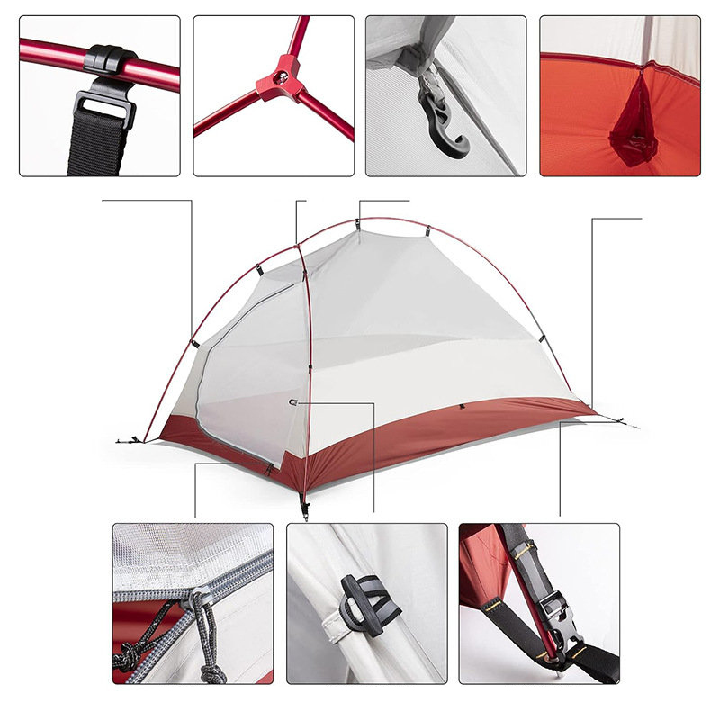 Tenda escursionistica portatile a doppio strato per due persone