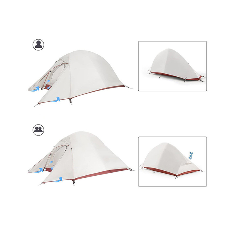 Tenda escursionistica portatile a doppio strato per due persone