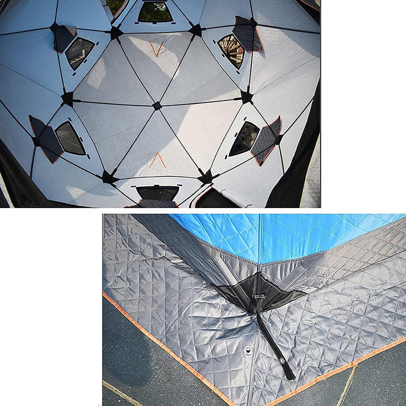 Tenda da pesca al ghiaccio con telaio in fibra di vetro grande